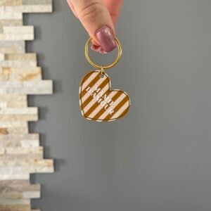 Porte clés pêche/ocre – Mamie d&rsquo;amour