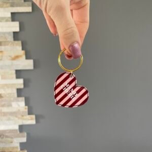 Porte clés rose/rouge – Mamie chérie
