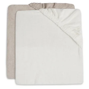 Housse matelas à langer éponge – 2 unités (nougat & ivory)