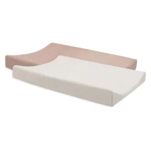 Housse matelas à langer éponge – 2 unités (wild rose & ivory)