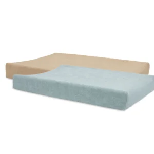 Housse matelas à langer – Sea green & biscuit