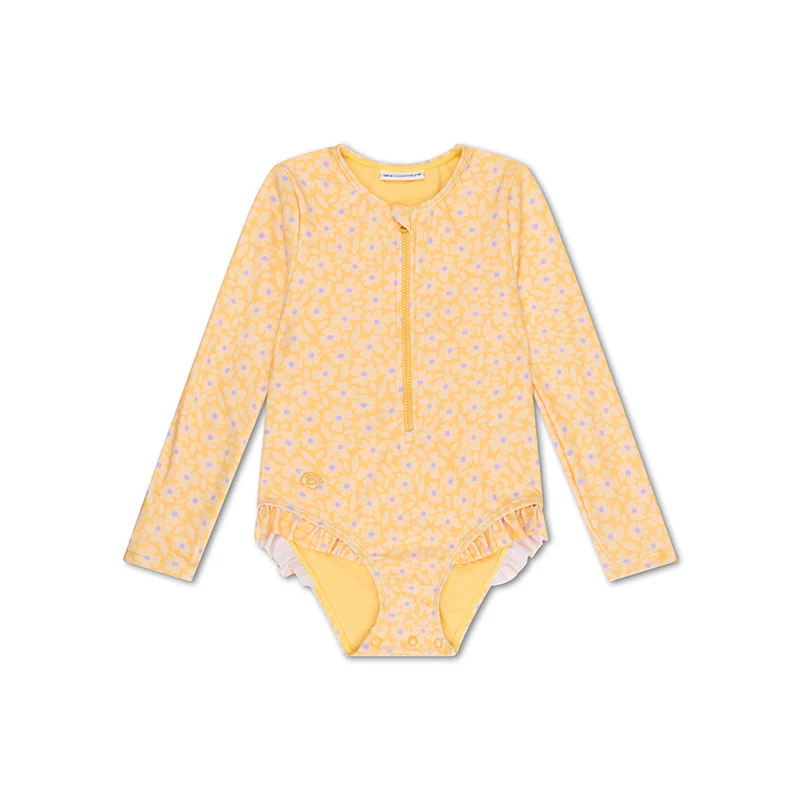 Maillot de bain - Fleurs/jaune