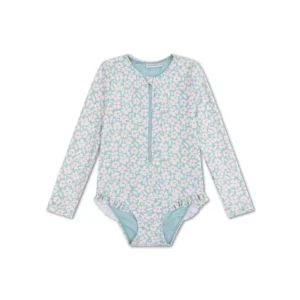 Maillot de bain – Fleurs/bleu