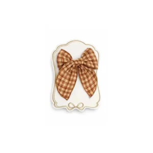 Barrette noeud - Carreaux miel