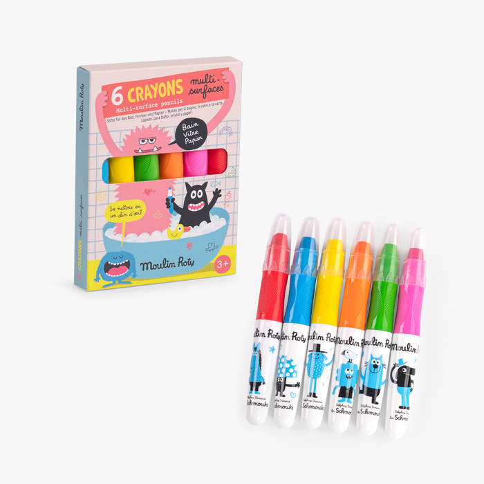 6 crayons multisurfaces